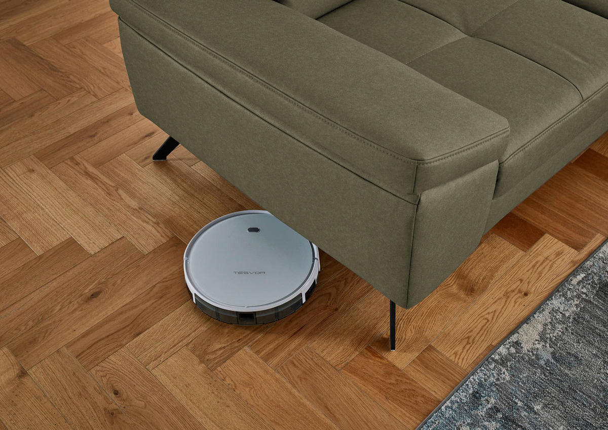 ECKSOFA in Lederlook, Mikrofaser Grün  - Schwarz/Grün, Design, Textil/Metall (261/194cm) - Beldomo System