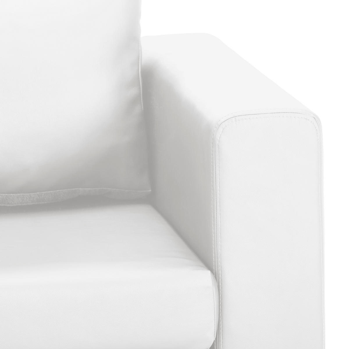 SCHLAFSOFA Lederlook Weiß  - Schwarz/Weiß, Design, Kunststoff/Textil (150/78/70cm) - Livetastic