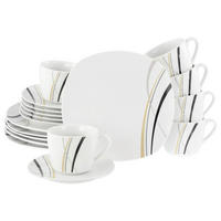 KAFFEESERVICE Square City Line 18-teilig  - Weiß, Trend, Keramik - Creatable