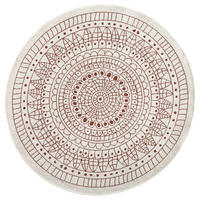 OUTDOORTEPPICH 140 cm Twin Creme, Terracotta  - Terracotta/Creme, Design, Kunststoff (140cm)