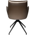 ARMLEHNSTUHL  in Eisen Lederlook  - Schwarz/Braun, Design, Textil/Metall (59/89,5/63cm) - Novel