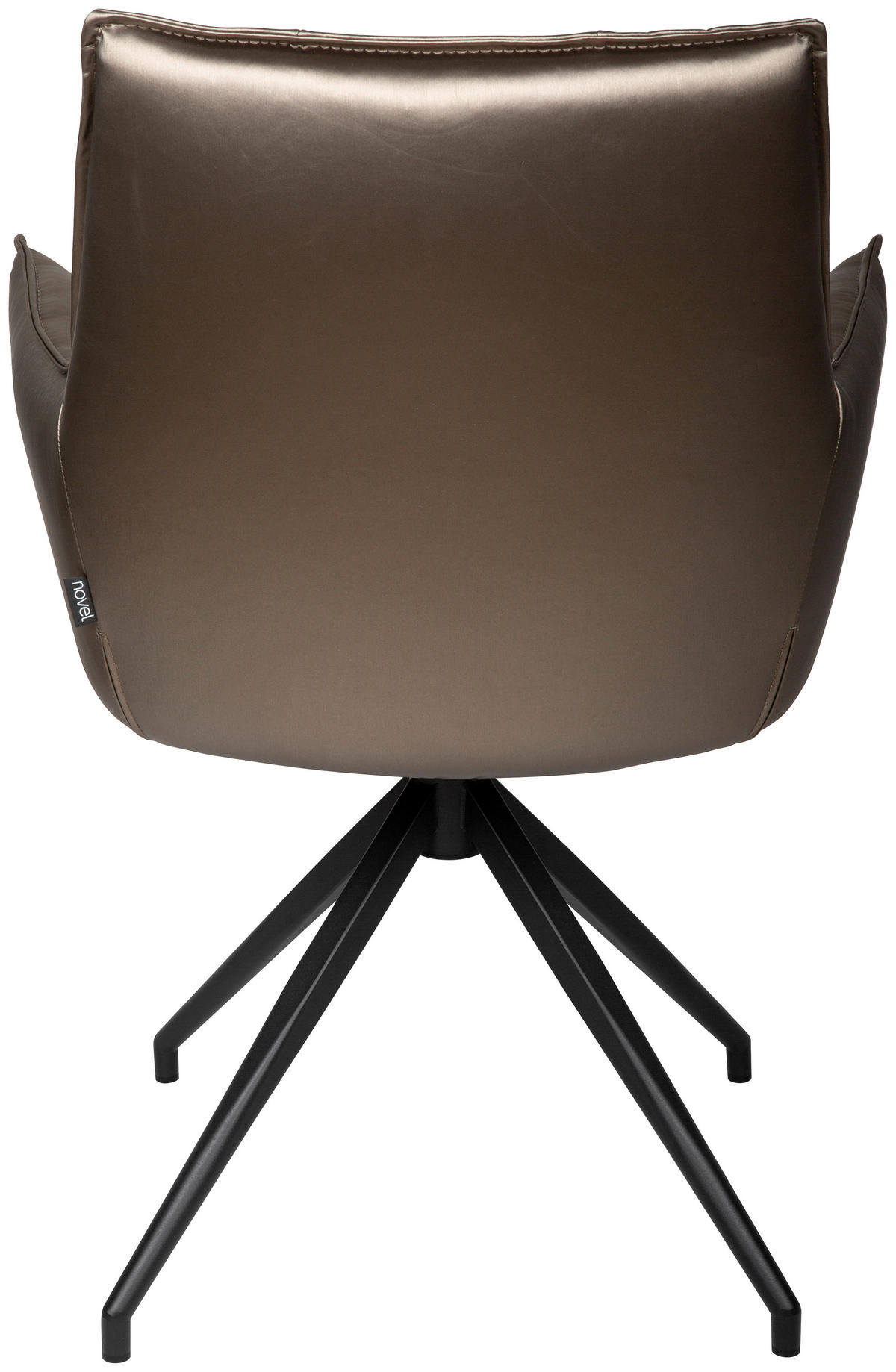 ARMLEHNSTUHL  in Eisen Lederlook  - Schwarz/Braun, Design, Textil/Metall (59/89,5/63cm) - Novel