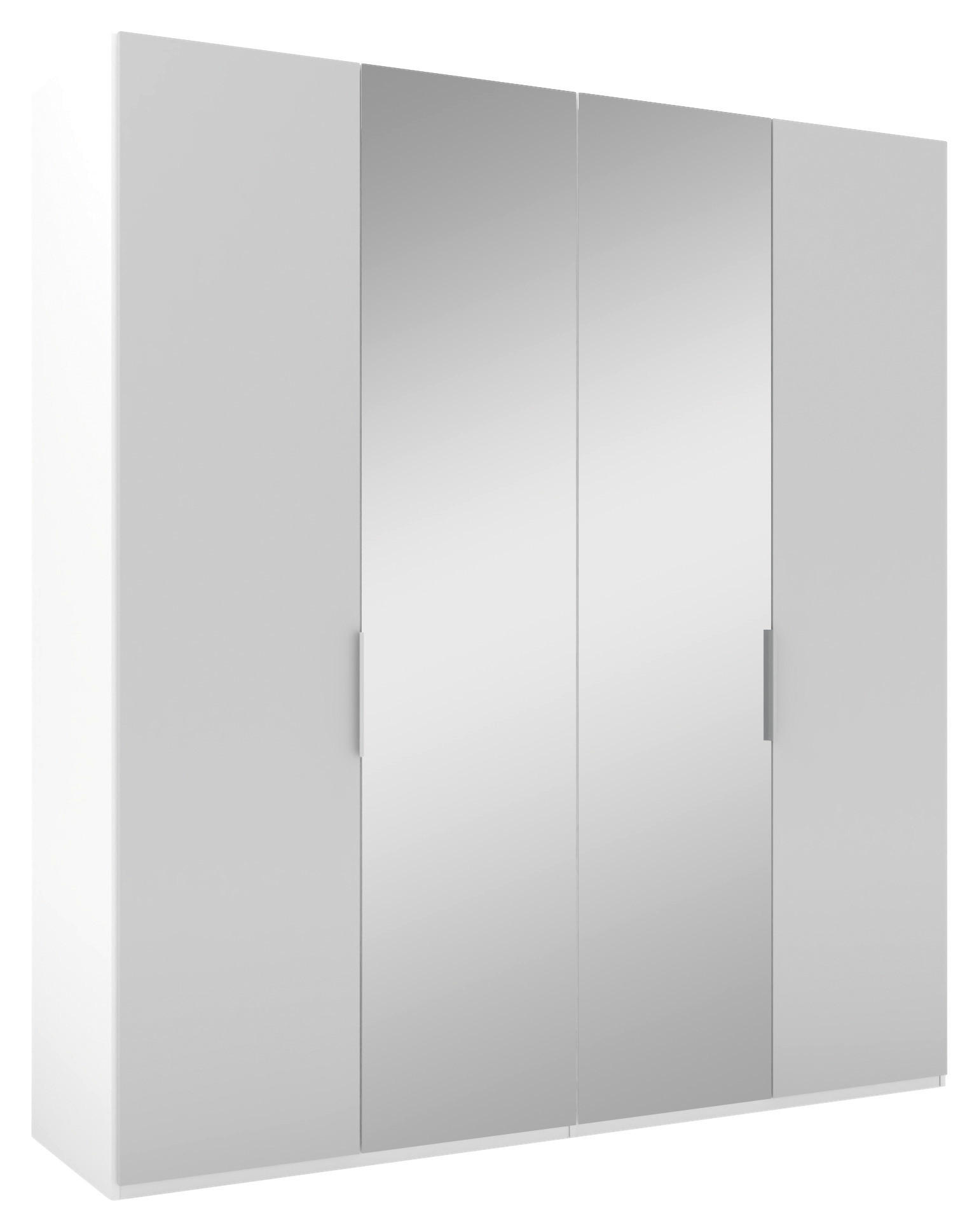DREHTÜRENSCHRANK 200/223/62 cm 4-türig  - Alufarben/Weiß, KONVENTIONELL, Glas/Holzwerkstoff (200/223/62cm) - Visionight