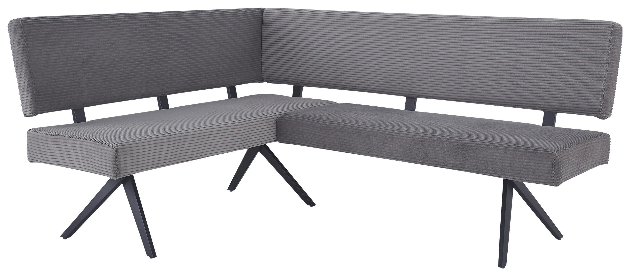 ECKBANK 150/190 cm  in Dunkelgrau  - Dunkelgrau/Schwarz, KONVENTIONELL, Textil/Metall (150/190cm) - MID.YOU