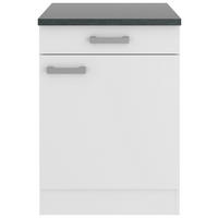 KÜCHENUNTERSCHRANK 60/84,8/60 cm  in Weiß  - Anthrazit/Buchefarben, Basics, Holzwerkstoff/Metall (60/84,8/60cm) - Optifit