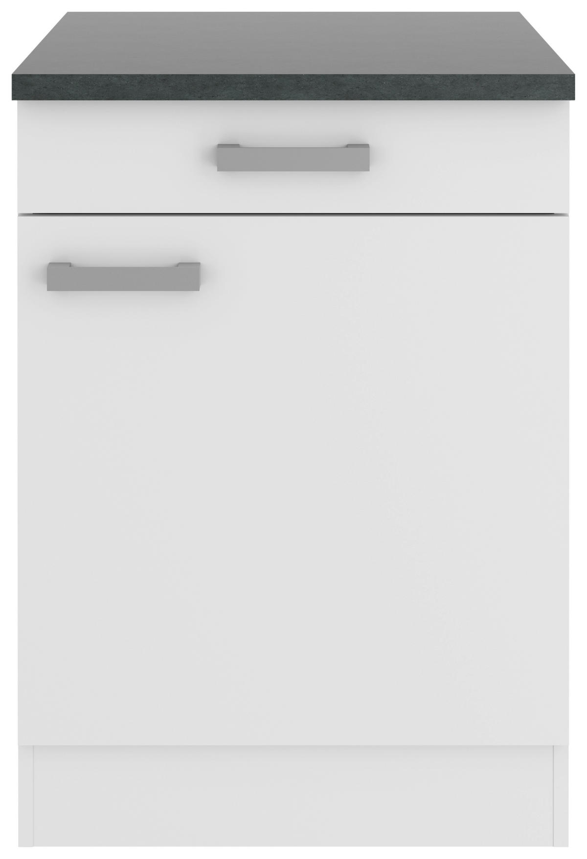 KÜCHENUNTERSCHRANK 60/84,8/60 cm  in Weiß  - Anthrazit/Buchefarben, Basics, Holzwerkstoff/Metall (60/84,8/60cm) - Optifit