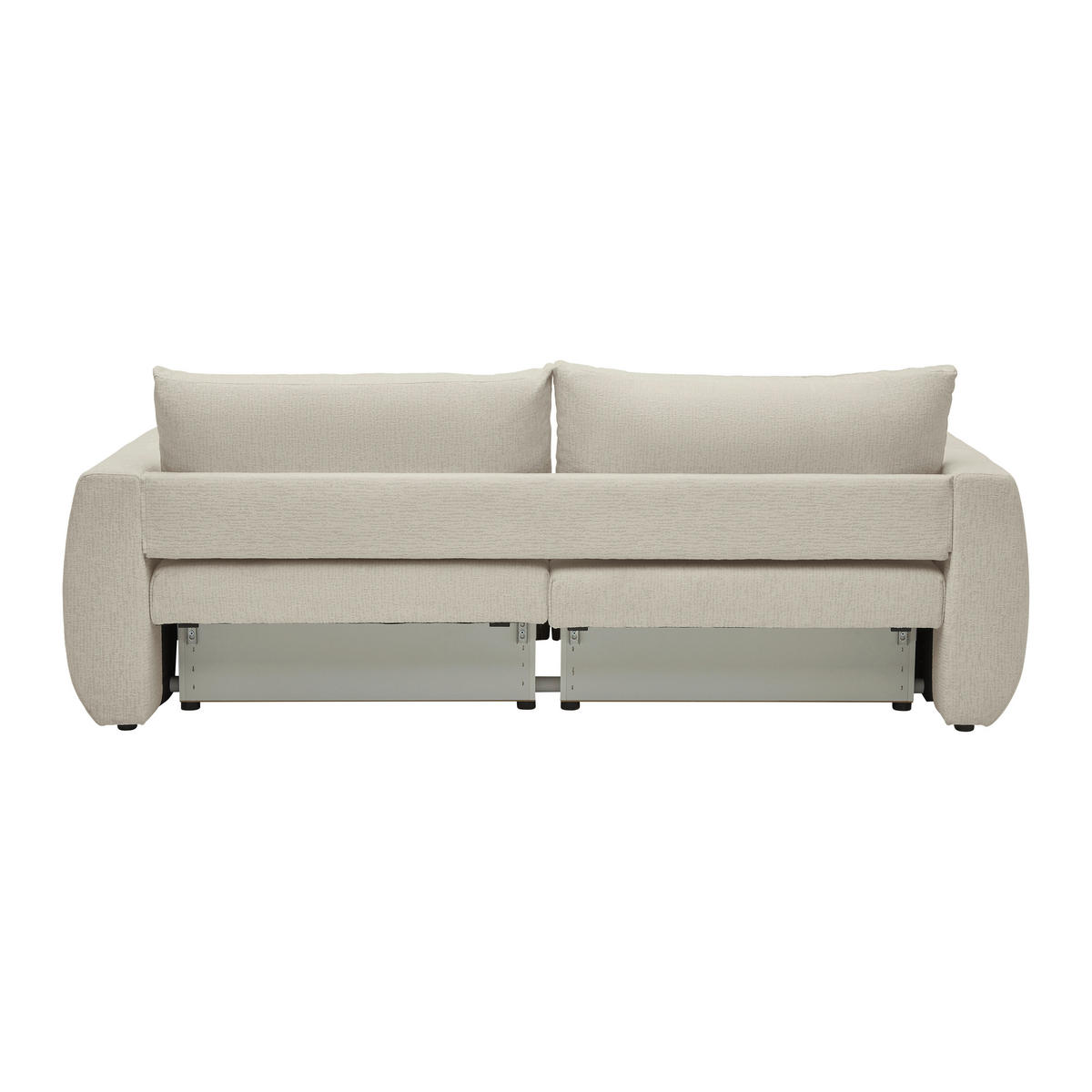 SCHLAFSOFA in Chenille, Jacquard Cappuccino  - Taupe/Schwarz, Kunststoff/Textil (245/74-90/104cm) - MID.YOU