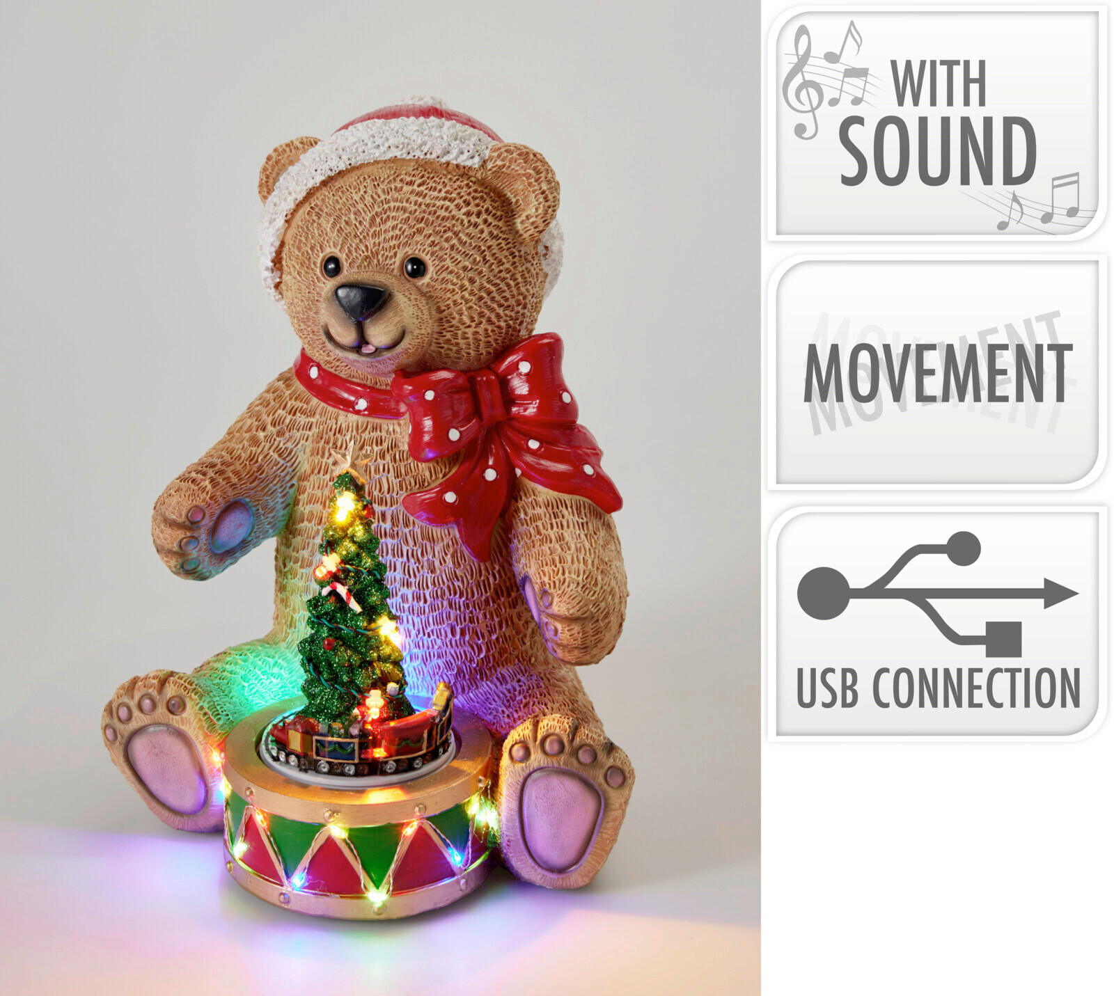 LED KARÁCSONYI FIGURA - többszínű, Basics, műanyag (25cm)