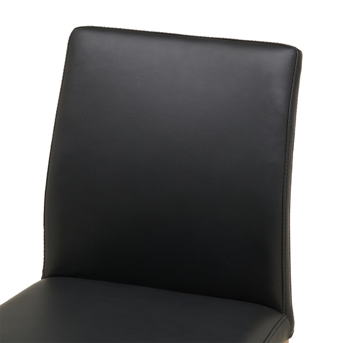 STUHL  in Echtleder pigmentiert Leder  - Walnussfarben/Schwarz, MODERN, Leder (47,5/87/57,5cm) - Livetastic