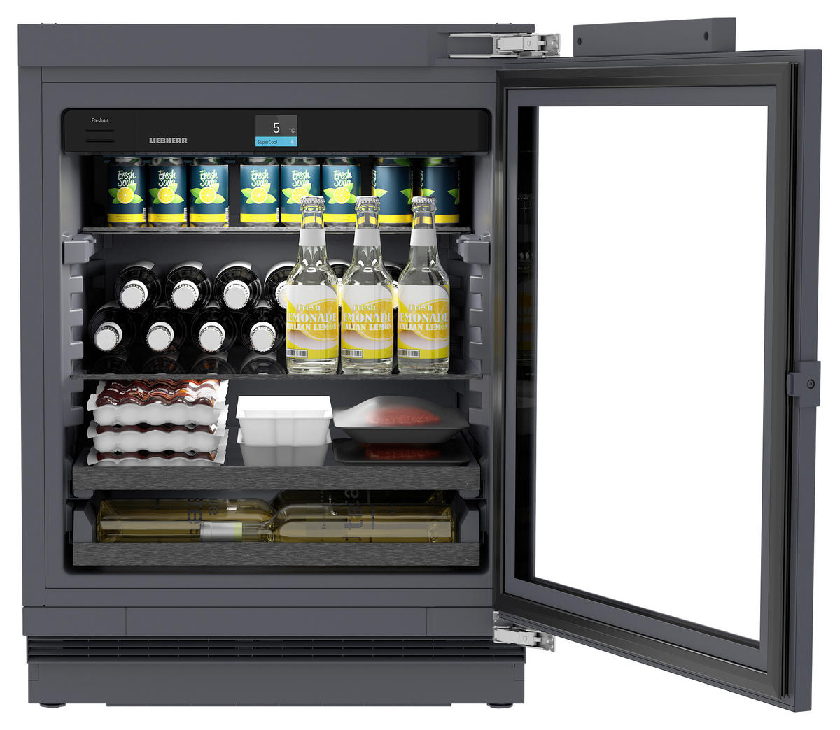 KÜHLSCHRANK 59,7/81,9/56,4 cm UORPR366I-20 Outdoor - Unterbaukühlschrank  - Anthrazit, Basics, Glas/Metall (59,7/81,9/56,4cm) - Liebherr