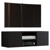 LOWBOARD  in 115/40/36 cm  - Alufarben/Schwarz, Modern, Glas/Holzwerkstoff (115/40/36cm) - MID.YOU