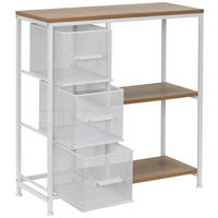 KOMMODE , 76/79.5/30 cm, 3 Schublade(n)  - Eichefarben/Weiß, MODERN, Holzwerkstoff/Metall (76/79.5/30cm) - PBJ