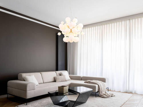 LAMPĂ SUSPENDATĂ 55/150 cm  - culoare nichel, Design, sticlă/metal (55/150cm) - Globo