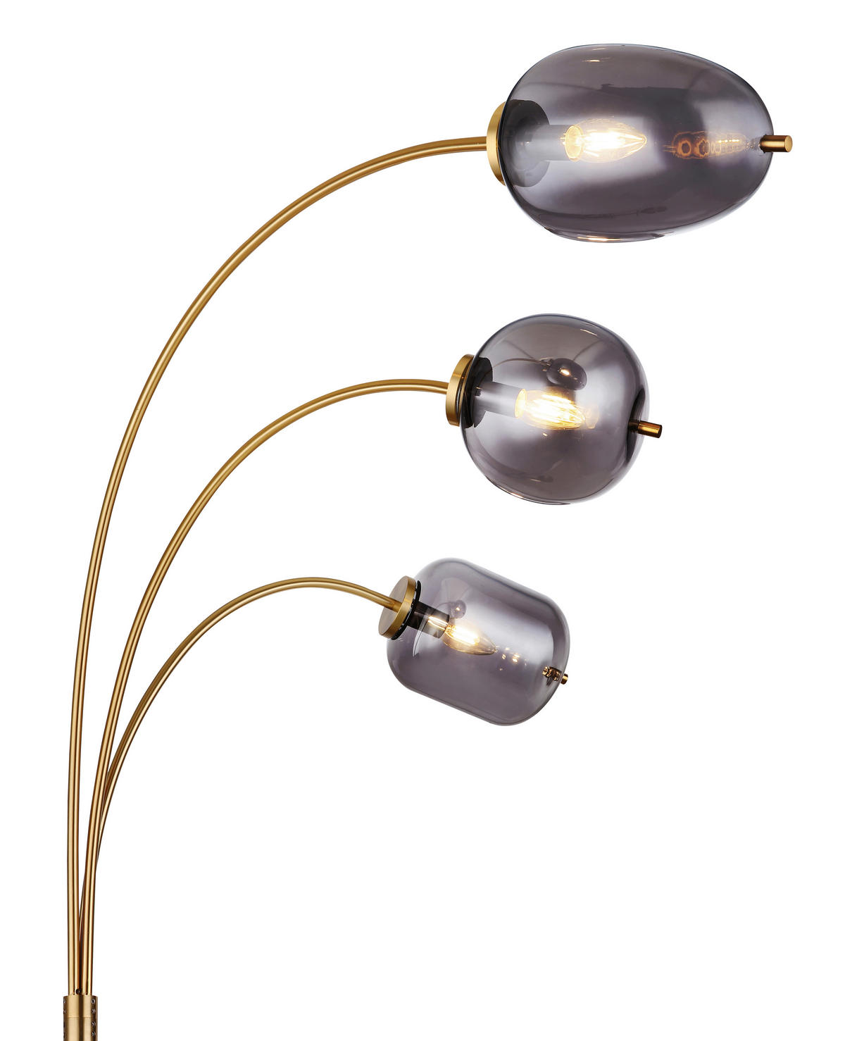 BOGENLEUCHTE - Messingfarben/Grau, Design, Glas/Metall (80/60/175cm) - Globo