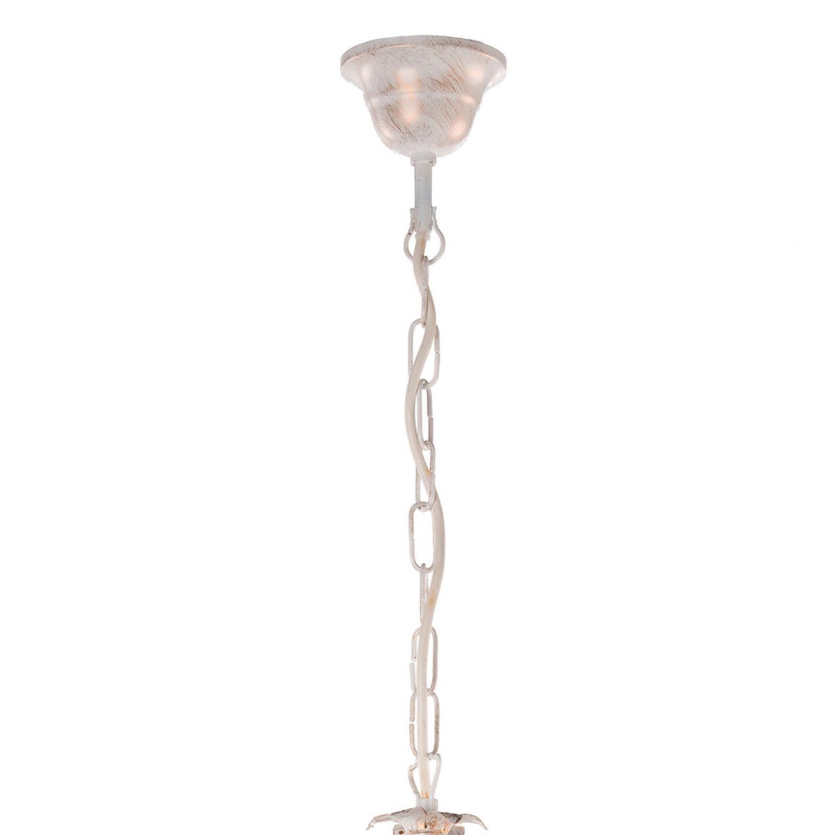 KRISTALL-HÄNGELEUCHTE 53/100 cm   - Weiß, KONVENTIONELL, Glas/Metall (53/100cm)