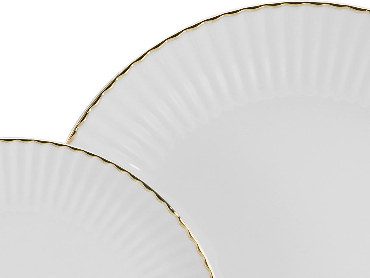 KOMBISERVICE Allegra Goldband 30-teilig  - Goldfarben/Weiß, Basics, Keramik (43/36,5/32,5null) - Creatable