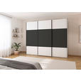 SCHWEBETÜRENSCHRANK 301/223/68 cm 3-türig Graphitfarben, Weiß  - Schwarz/Graphitfarben, KONVENTIONELL, Holzwerkstoff/Metall (301/223/68cm) - Novel