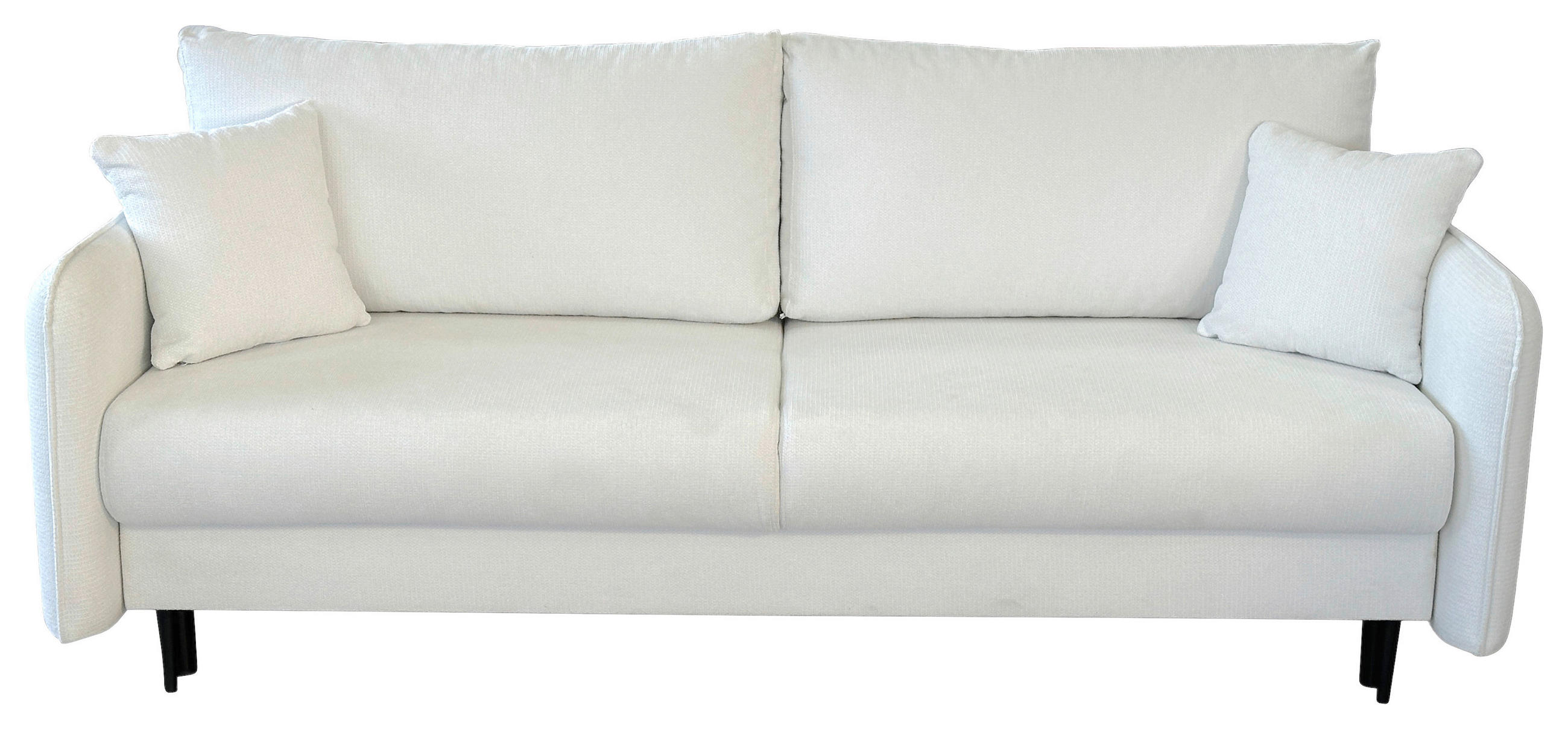 SCHLAFSOFA Webstoff Weiß  - Schwarz/Weiß, Design, Holz/Kunststoff (216/96/102cm) - MID.YOU