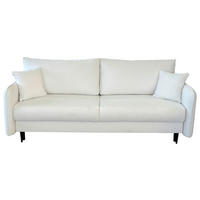 SCHLAFSOFA Webstoff Weiß  - Schwarz/Weiß, Design, Holz/Kunststoff (216/96/102cm) - MID.YOU