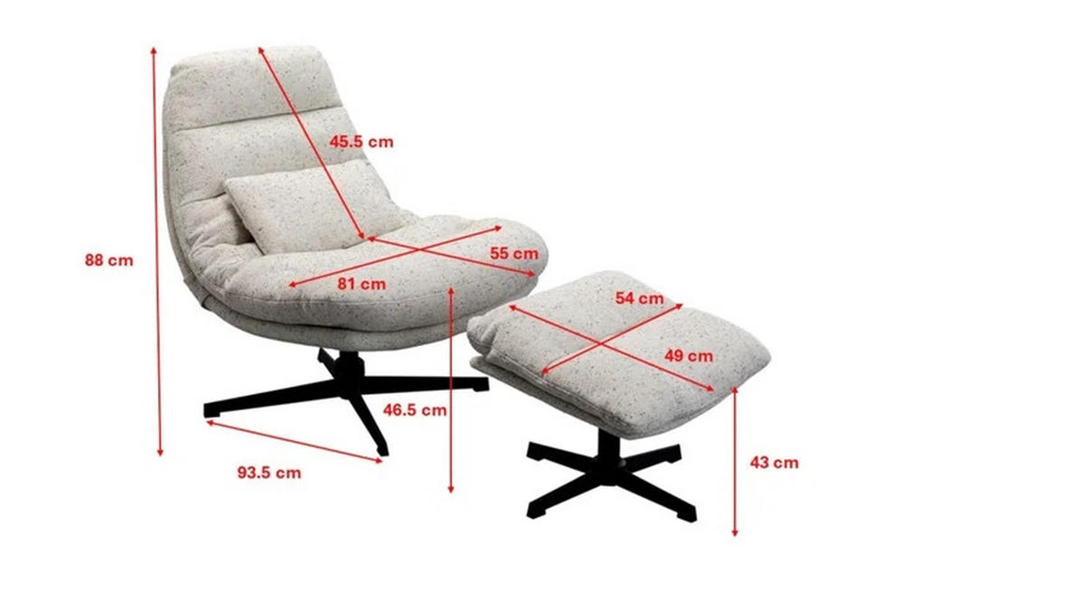 SESSELSET in Flachgewebe Grau  - Schwarz/Grau, Design, Textil/Metall (85/90/81cm) - Kare-Design