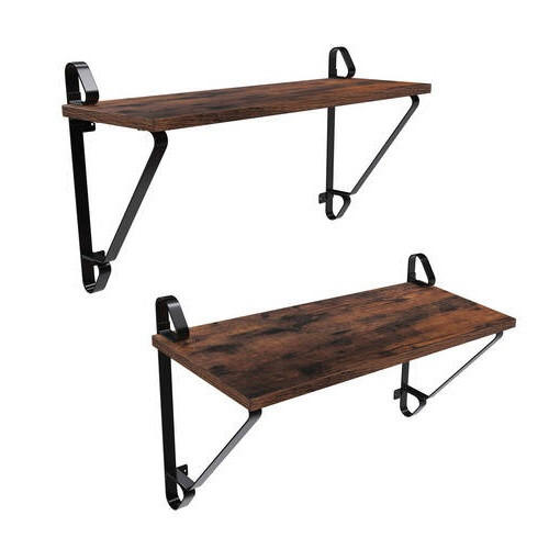 WANDREGALSET 2-teilig Braun, Schwarz  - Schwarz/Braun, Trend, Holzwerkstoff/Metall (60/33/20cm) - Boxxx