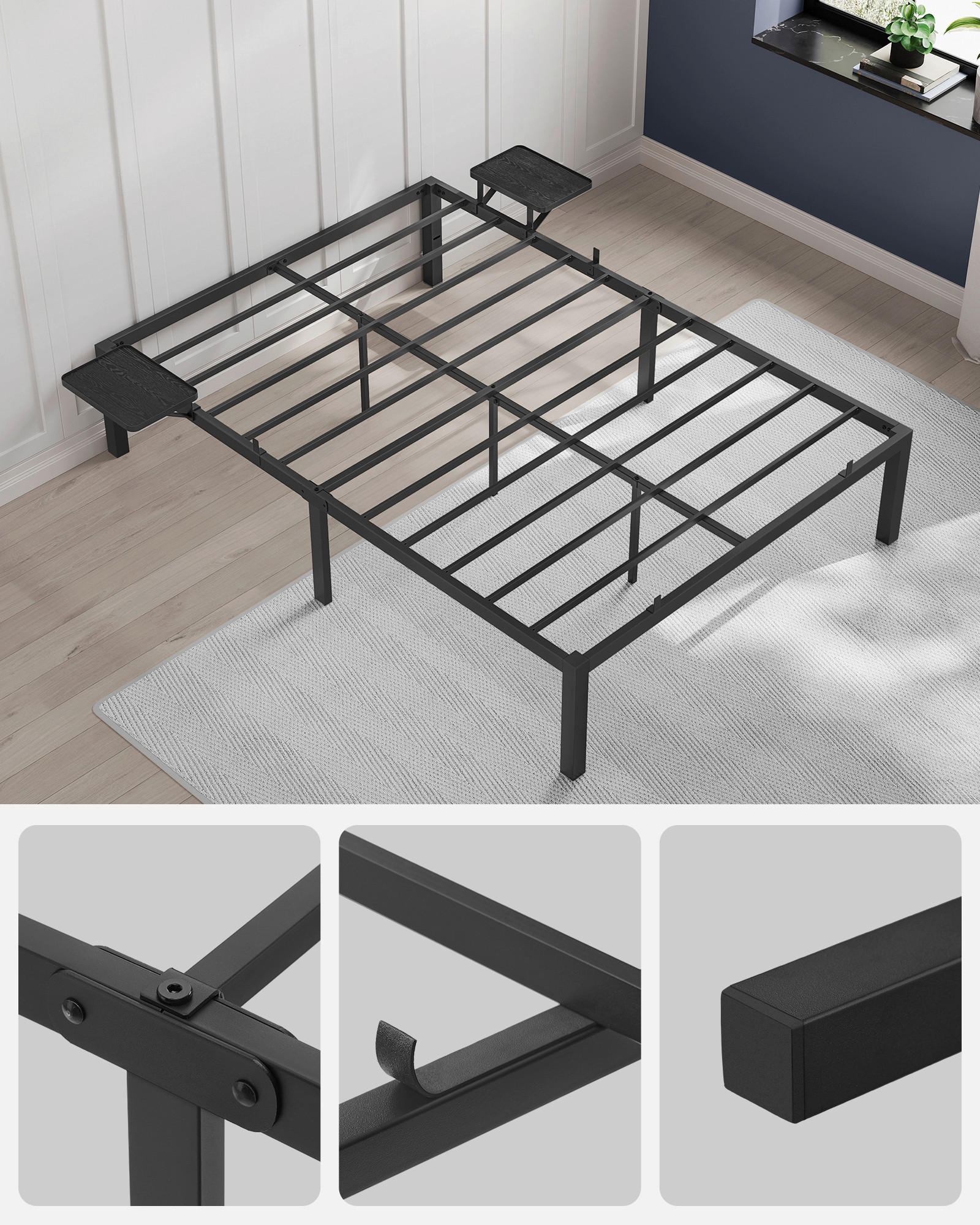 METALLBETT 140/200 cm  in Schwarz  - Schwarz, Basics, Metall (140/200cm) - Boxxx