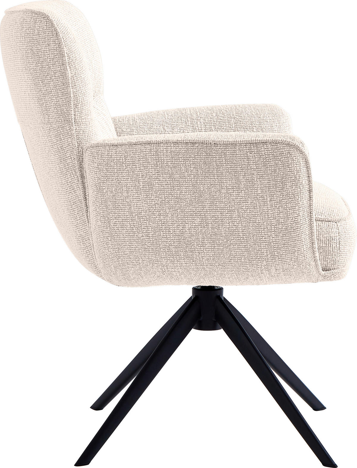 ARMLEHNSTUHL  in Eisen Leinenoptik  - Beige/Schwarz, Design, Textil/Metall (67/86/68cm) - Novel