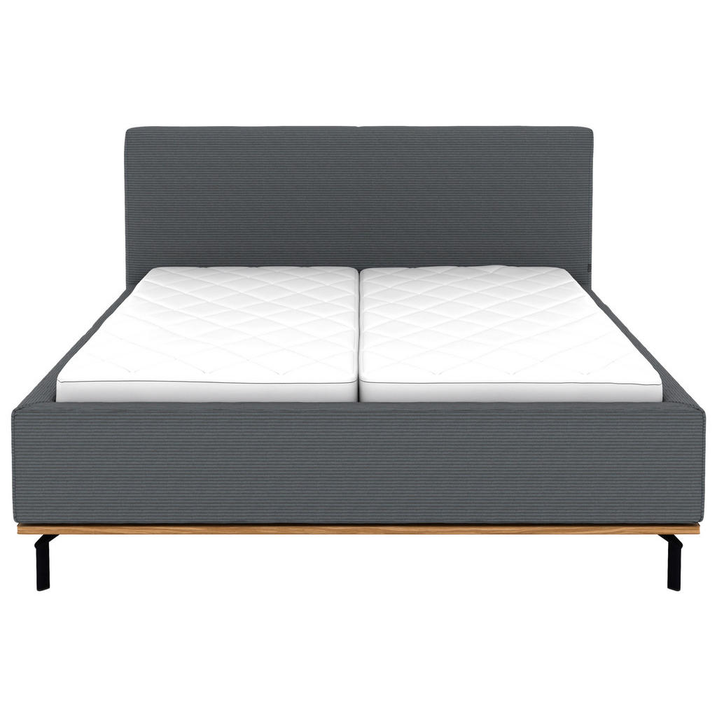 Thumbnail - Musterring Polsterbett, Grau, Textil, Birke, Buche, massiv, H3, Höhe ca. 20 cm, 180x200 cm, Reach, atmungsaktiv,in versc...