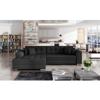 ECKSOFA in Webstoff Anthrazit  - Chromfarben/Anthrazit, Design, Kunststoff/Textil (194/296cm) - MID.YOU