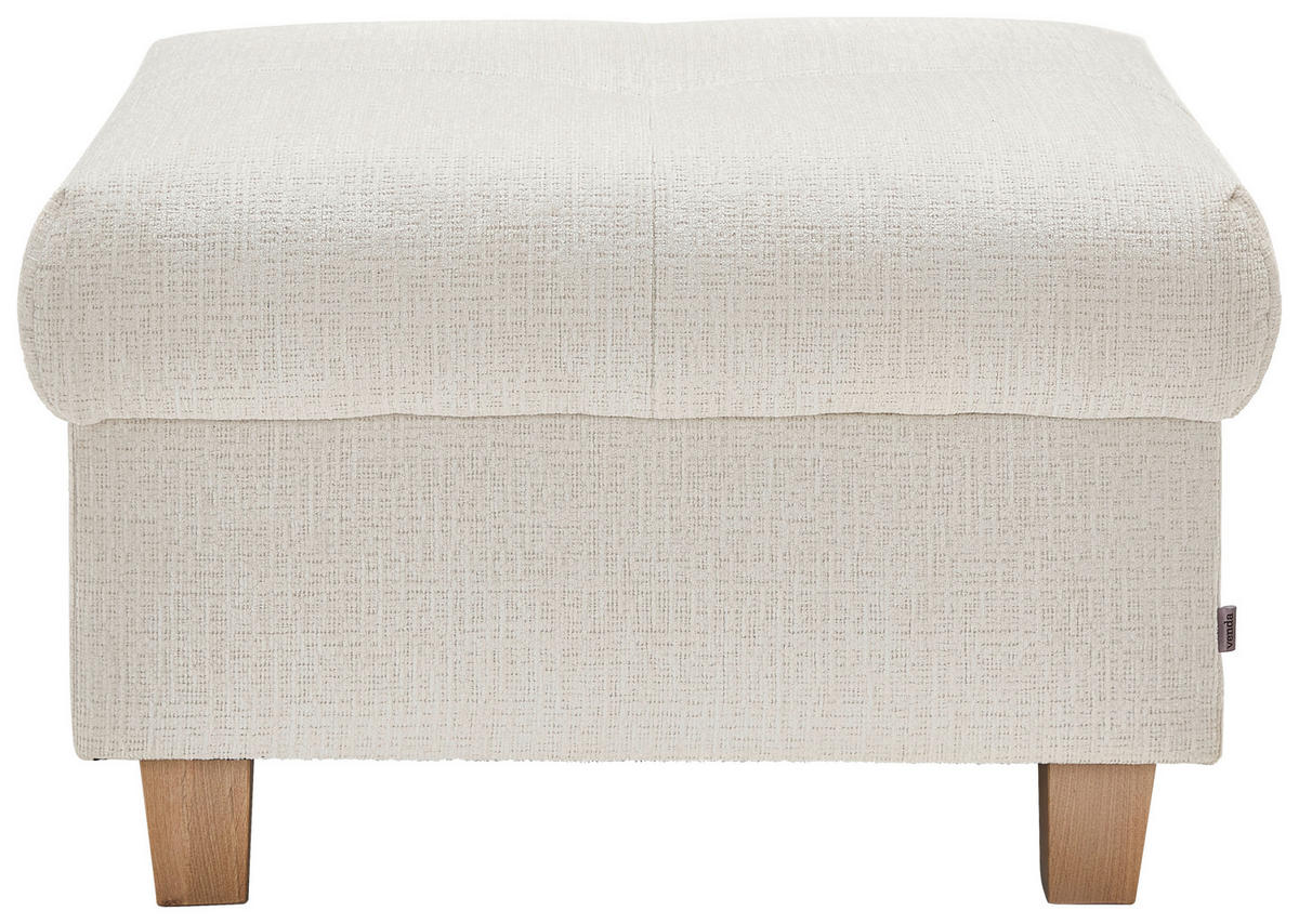 HOCKER Samt Creme  - Creme/Naturfarben, Design, Holz/Textil (71/46/57cm) - Venda