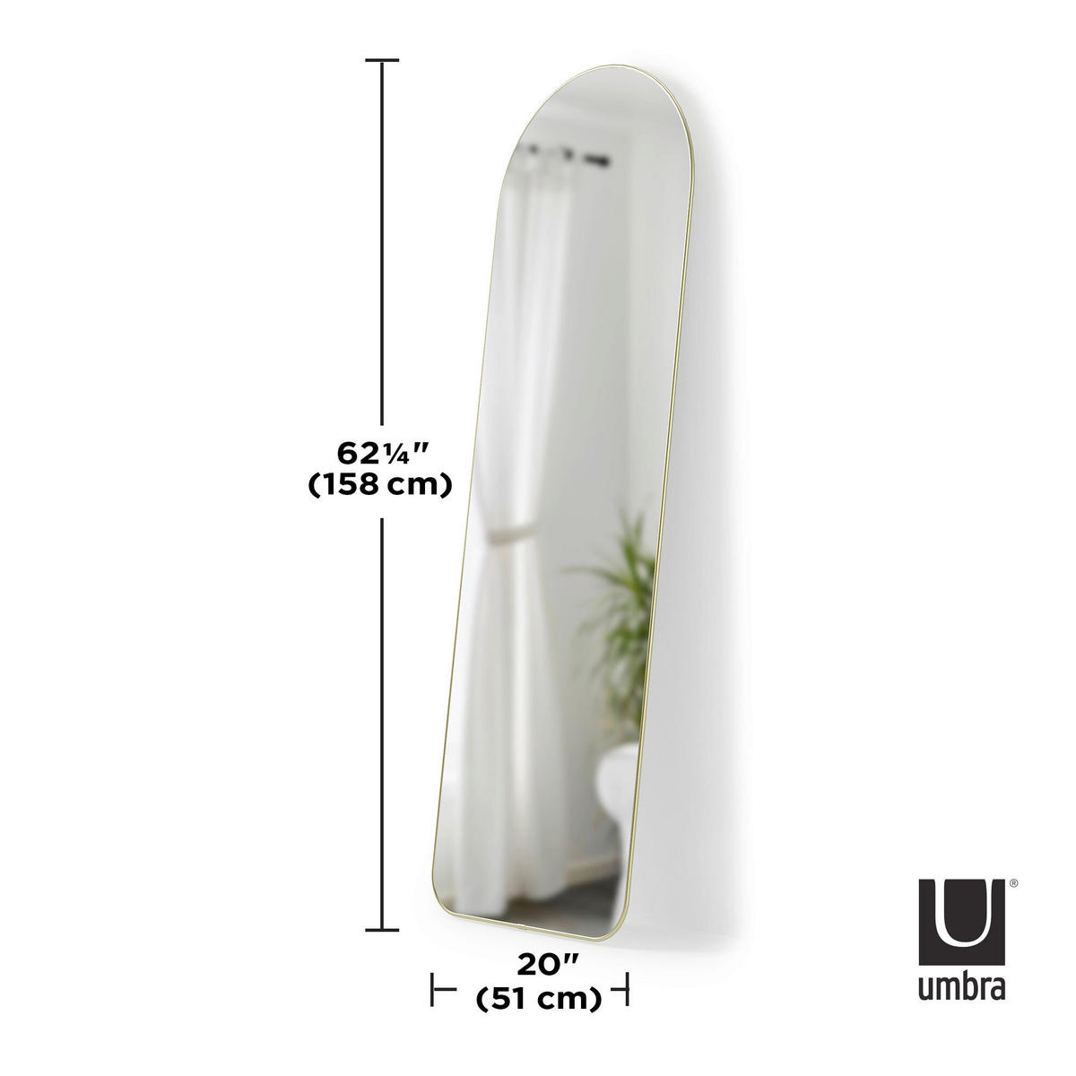 GOLVSPEGEL 51/158/4 cm    - guldfärgad, Basics, metall/glas (51/158/4cm) - Umbra
