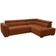 ECKSOFA in Struktur Rostfarben  284/205 cm  - Rostfarben/Schwarz, Design, Kunststoff/Textil (284/205cm) - Xora