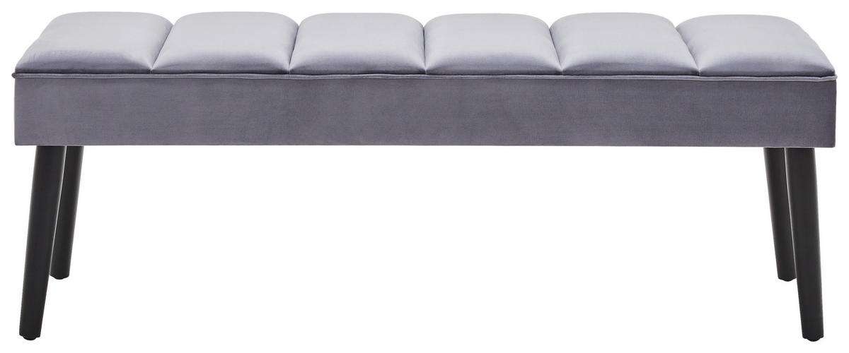 SITZBANK in Textil Grau, Schwarz  - Schwarz/Grau, Lifestyle, Holz/Textil (120/43/40cm) - Xora