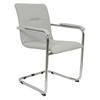 KONFERENCIJSKA STOLICA  siva  metal, koža  - siva/boje kroma, Moderno, koža/metal (55/85/45cm)