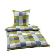 BETTWÄSCHE Mikrofaser Grau, Grün 135/200 cm - Grau/Grün, KONVENTIONELL, Textil (135/200cm) - Boxxx