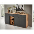 SIDEBOARD 181,9/89,5/45,2 cm  in Graphitfarben, Wildeiche  - Wildeiche/Graphitfarben, Natur, Glas/Holz (181,9/89,5/45,2cm) - Valnatura