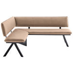 ECKBANK 150/190 cm  in Schwarz, Beige  - Beige/Schwarz, MODERN, Textil/Metall (150/190cm) - Cantus