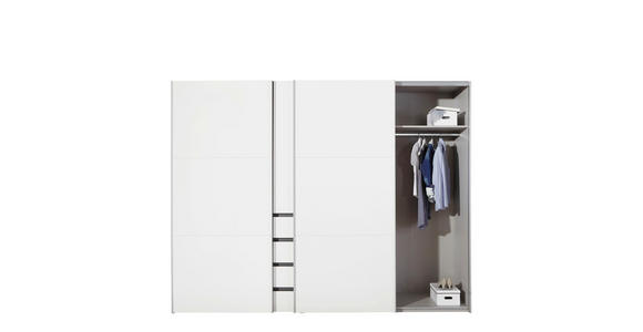 KLEIDERSCHRANK in Graphitfarben, Weiß - Alufarben/Graphitfarben, Design, Holzwerkstoff/Metall (300/236/68cm) - Hom`in