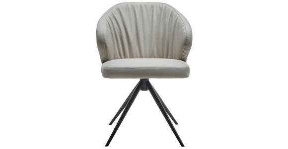 STUHL in Echtleder pigmentiert Leder - Schwarz/Cappuccino, Design, Leder/Metall (61/84/61cm) - Dieter Knoll