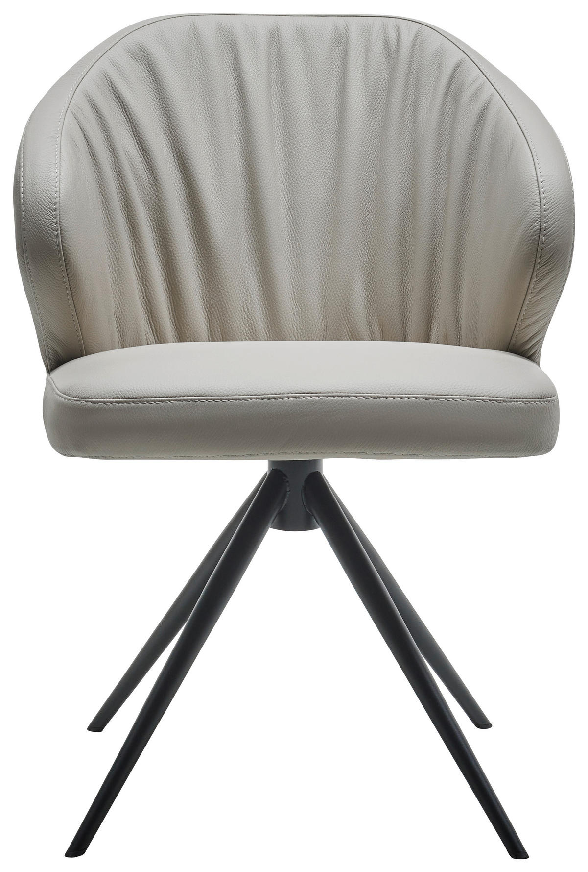 STUHL  in Echtleder pigmentiert Leder  - Schwarz/Cappuccino, Design, Leder/Metall (61/84/61cm) - Dieter Knoll