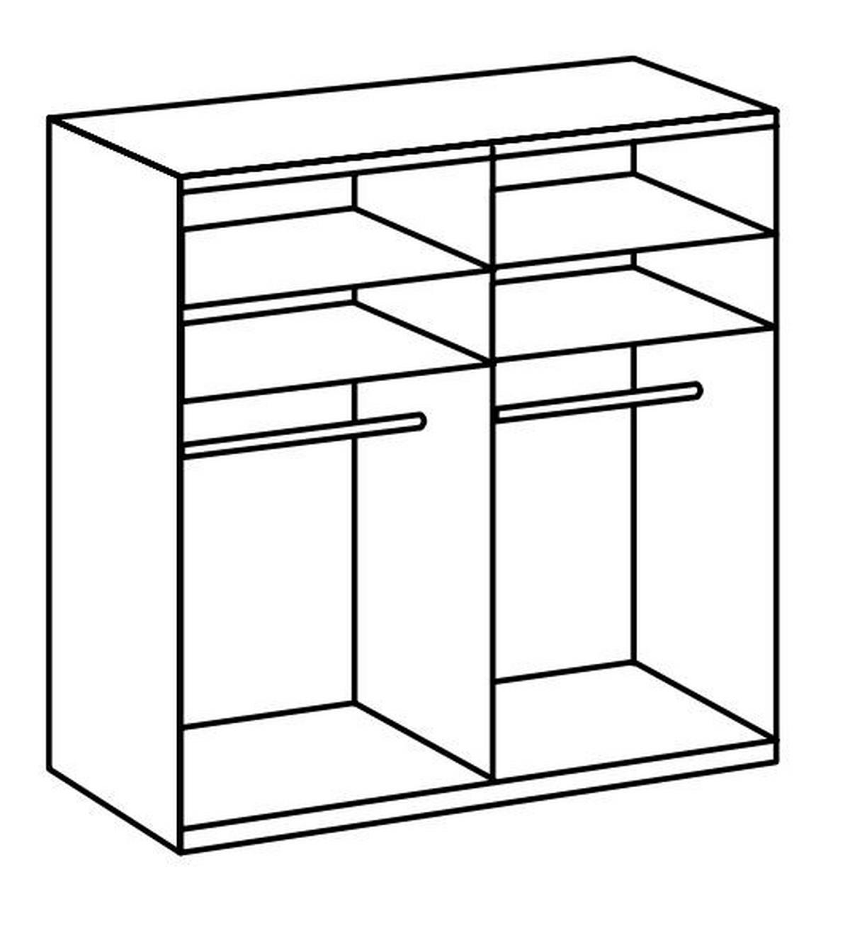 DREHTÜRENSCHRANK in Weiss, Eichefarben  - Chromfarben/Weiss, Modern, Glas/Holzwerkstoff (200/236/58cm) - MID.YOU
