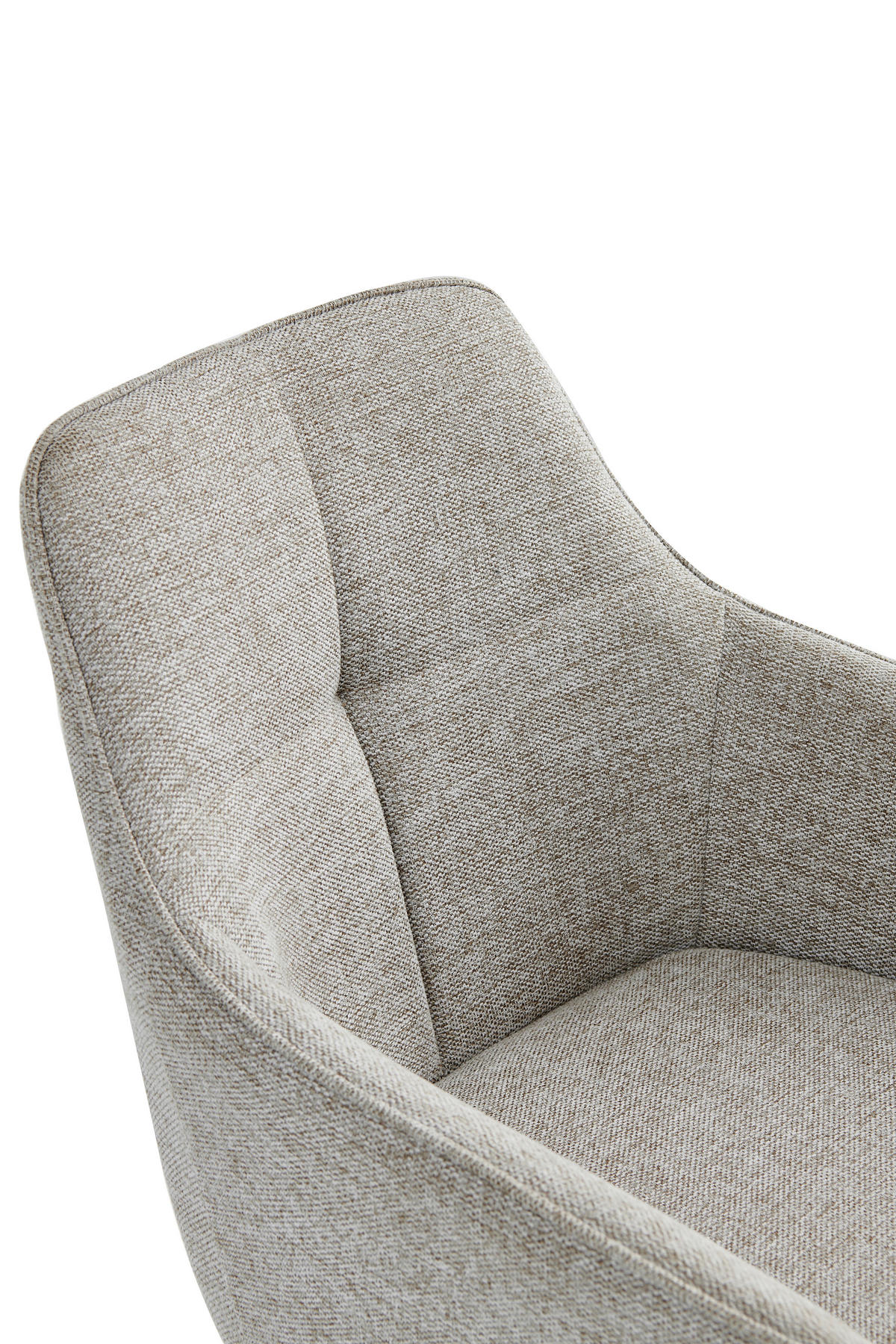 ARMLEHNSTUHL-SET 2 Stück  in Stahl Mikrofaser  - Beige/Schwarz, MODERN, Textil/Metall (53/85/62cm) - MID.YOU