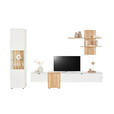 WOHNWAND  in Weiß, Eichefarben  310/203/42 cm  - Eichefarben/Anthrazit, Design, Glas/Holz (310/203/42cm) - Novel