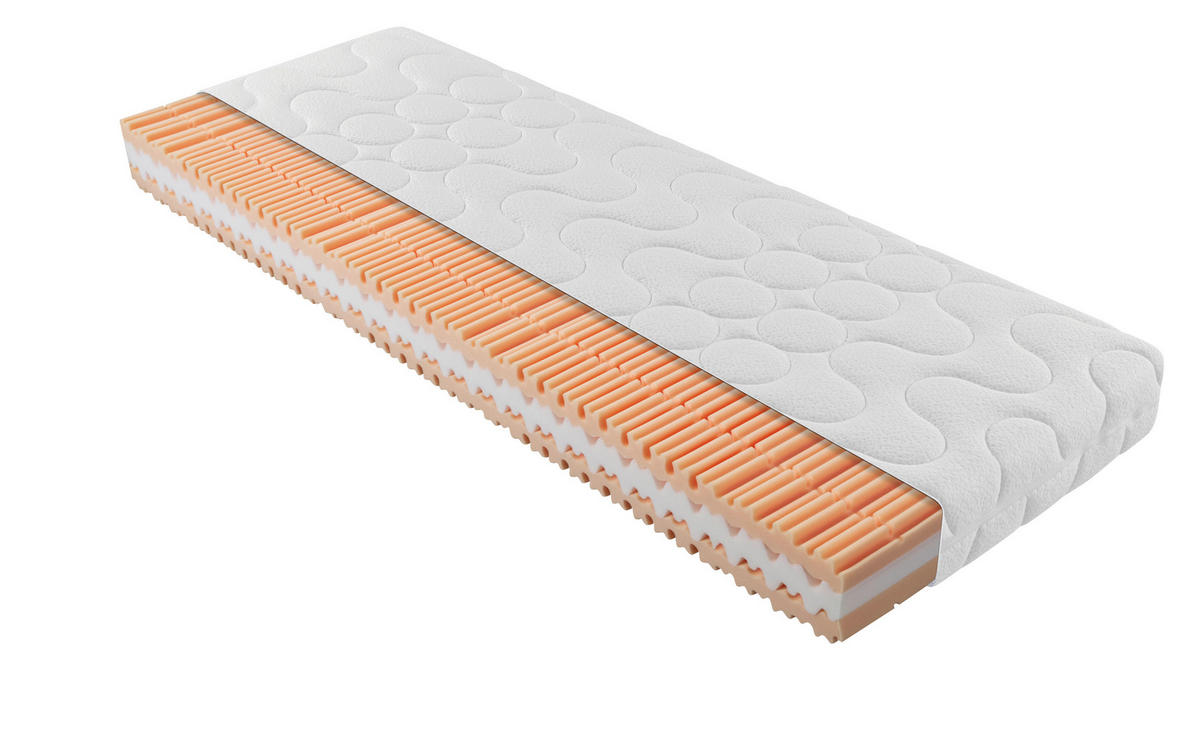 KALTSCHAUMMATRATZE 160/200 cm, Höhe ca.: 22 cm, H4 = sehr fest, 7-Zonen - Basics, Textil (160/200cm) - Boxxx