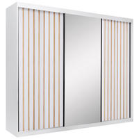 SCHIEBETÜRENSCHRANK 250/215/59,5 cm Weiss  - Weiss/Schwarz, Modern, Holzwerkstoff/Metall (250/215/59,5cm) - P & B