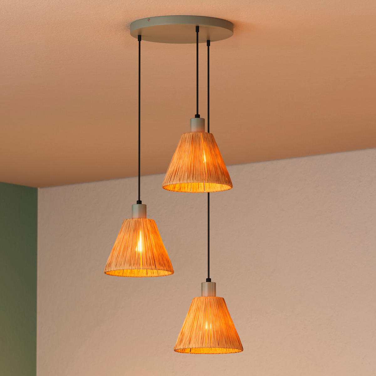 PENDELLEUCHTE 43/125 cm  - Natur, Naturmaterialien/Metall (43/125cm) - Ledvance