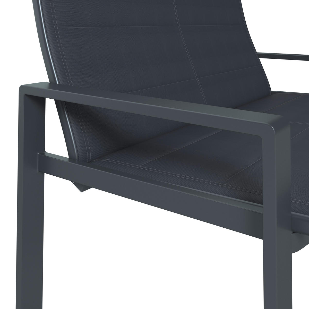 LOUNGEGARNITUR 4-teilig   Aluminium  - Dunkelgrau, MODERN, Textil/Metall - Luca Bessoni