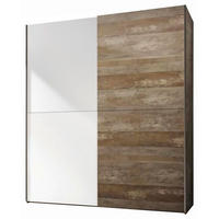 ORMAR S KLIZNIM VRATIMA boje hrasta   - bijela/boje hrasta, Lifestyle, drvni materijal/metal (170/195/62cm) - Carryhome