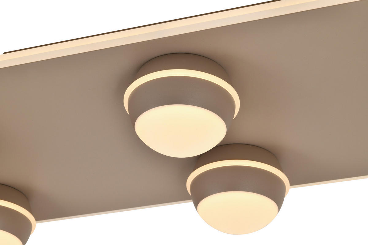 LED-DECKENLEUCHTE Biarritz 74/32/12,5 cm  - Sandfarben, Design, Kunststoff/Metall (74/32/12,5cm)