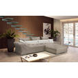 ECKSOFA Naturfarben, Taupe Cord  - Taupe/Chromfarben, KONVENTIONELL, Textil/Metall (335/225cm) - Carryhome